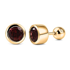 D'Joy Mozambique Garnet 2.10 ctw Poke Free Earrings in 18K Vermeil Yellow Gold Over Sterling Silver
