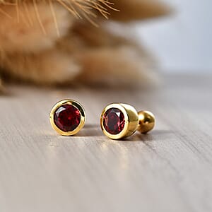 D'Joy Mozambique Garnet 2.10 ctw Poke Free Earrings in 18K Vermeil Yellow Gold Over Sterling Silver