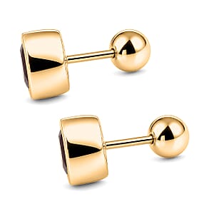 D'Joy Mozambique Garnet 2.10 ctw Poke Free Earrings in 18K Vermeil Yellow Gold Over Sterling Silver