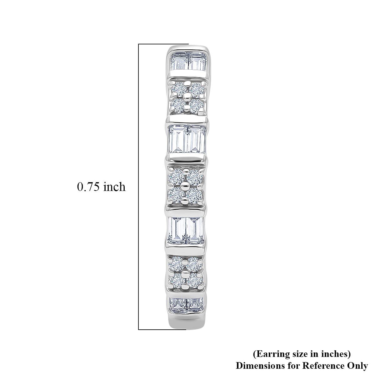 D'Joy Natural Diamond 0.25 ctw Hoop Earrings in Rhodium Over Sterling Silver image number 4