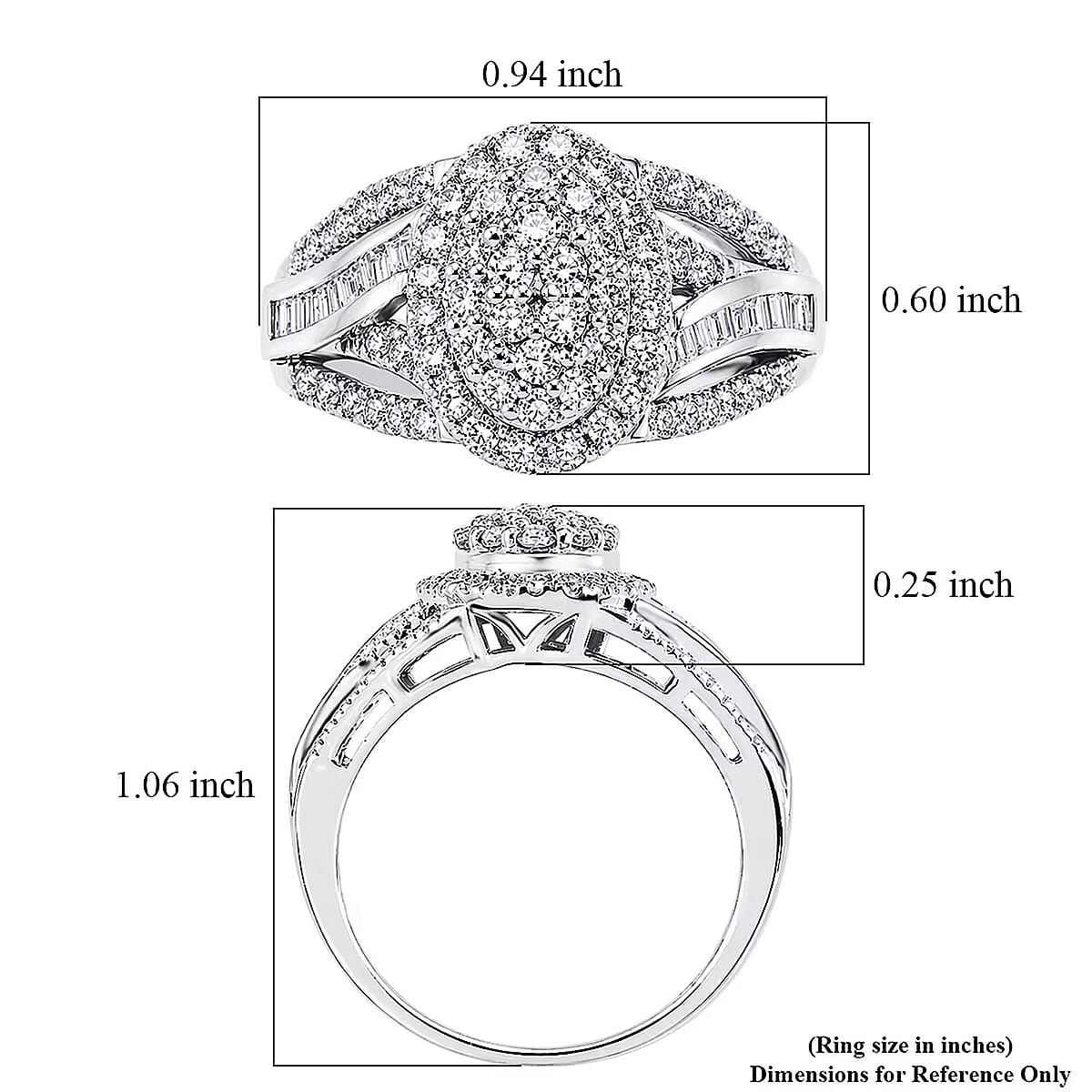 Luxuriant Lab Grown Diamond G-H SI Ring in Size 10.00 Rhodium Over Sterling Silver  1.00 ctw image number 6