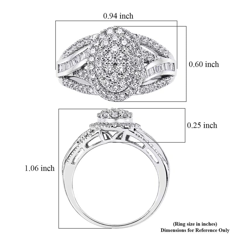 Luxuriant Lab Grown Diamond G-H SI 1.00 ctw Regal Weave Ring in Rhodium Over Sterling Silver (Size 5.0)