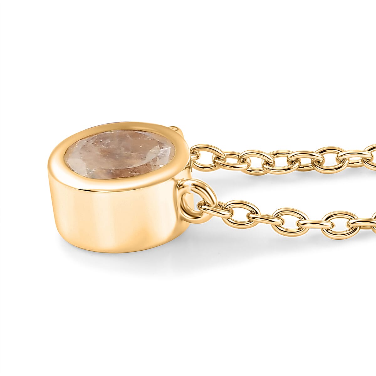 D'Joy Rainbow Moonstone 0.80 ctw Necklace in 18K Vermeil Yellow Gold Over Sterling Silver 18-20 Inches