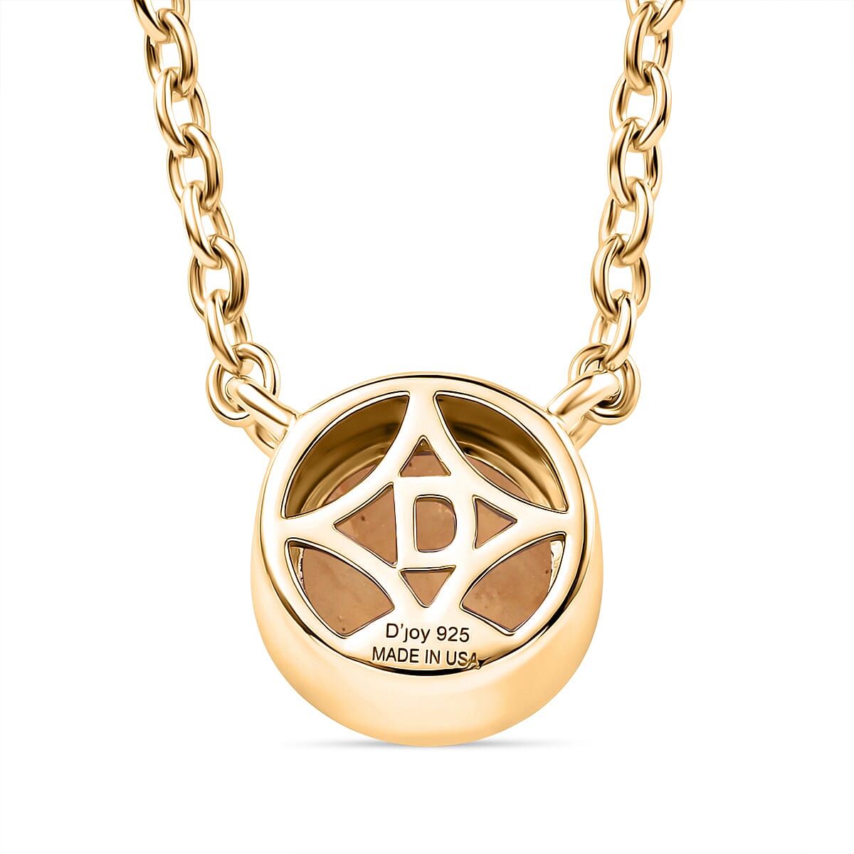 D'Joy Rainbow Moonstone 0.80 ctw Necklace in 18K Vermeil Yellow Gold Over Sterling Silver 18-20 Inches