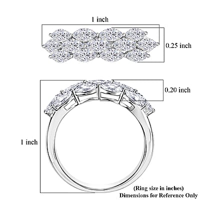 D'Joy White Topaz 2.10 ctw Cosmic Galaxy Ring in Rhodium Over Sterling Silver (Size 10.0)