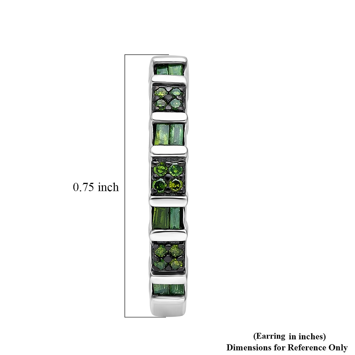 D'Joy Natural Green Diamond 0.25 ctw Hoop Earrings in Rhodium Over Sterling Silver image number 4