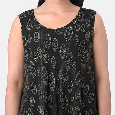 La Marey Black Block Print and Brush Paint with Umbrella Dress - One Size Fits Most
