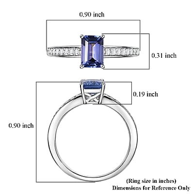 Luxoro Premium Tanzanite and Diamond I2 1.25 ctw Ring in 10K White Gold (Size 10.0)
