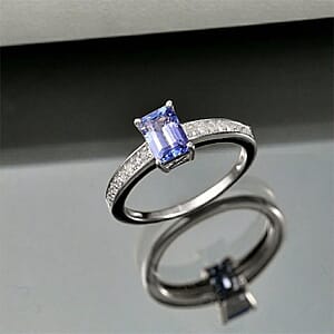 Luxoro Premium Tanzanite and Diamond I2 1.25 ctw Ring in 10K White Gold (Size 12.0)