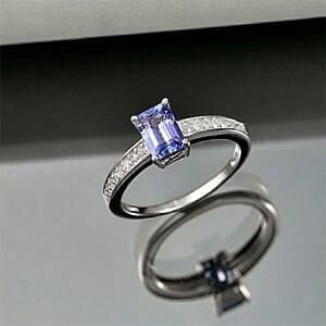 Luxoro AAA Tanzanite and Diamond I2 1.25 ctw Ring in 14K White Gold (Size 6.0)