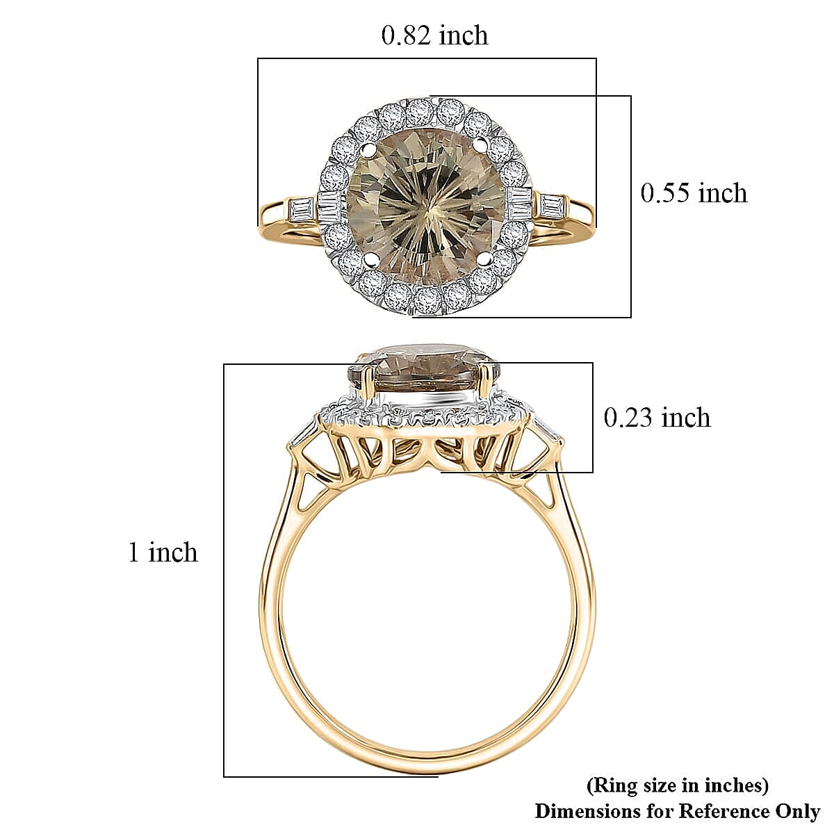 Certified & Appraised Luxoro AAA Hanabi Cut Turkizite and Diamond I2 3.82 ctw Ring in 10K Yellow Gold (Size 6.0) image number 5