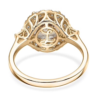 Certified & Appraised Luxoro AAA Hanabi Cut Turkizite and Diamond I2 3.82 ctw Ring in 10K Yellow Gold (Size 8.0)