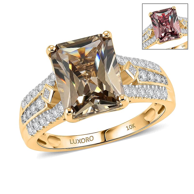 Certified & Appraised Luxoro AAA Turkizite and Diamond I2 4.25 ctw Ring in 10K Yellow Gold (Size 10.0)