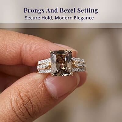 Certified & Appraised Luxoro AAA Turkizite and Diamond I2 4.25 ctw Ring in 10K Yellow Gold (Size 10.0)