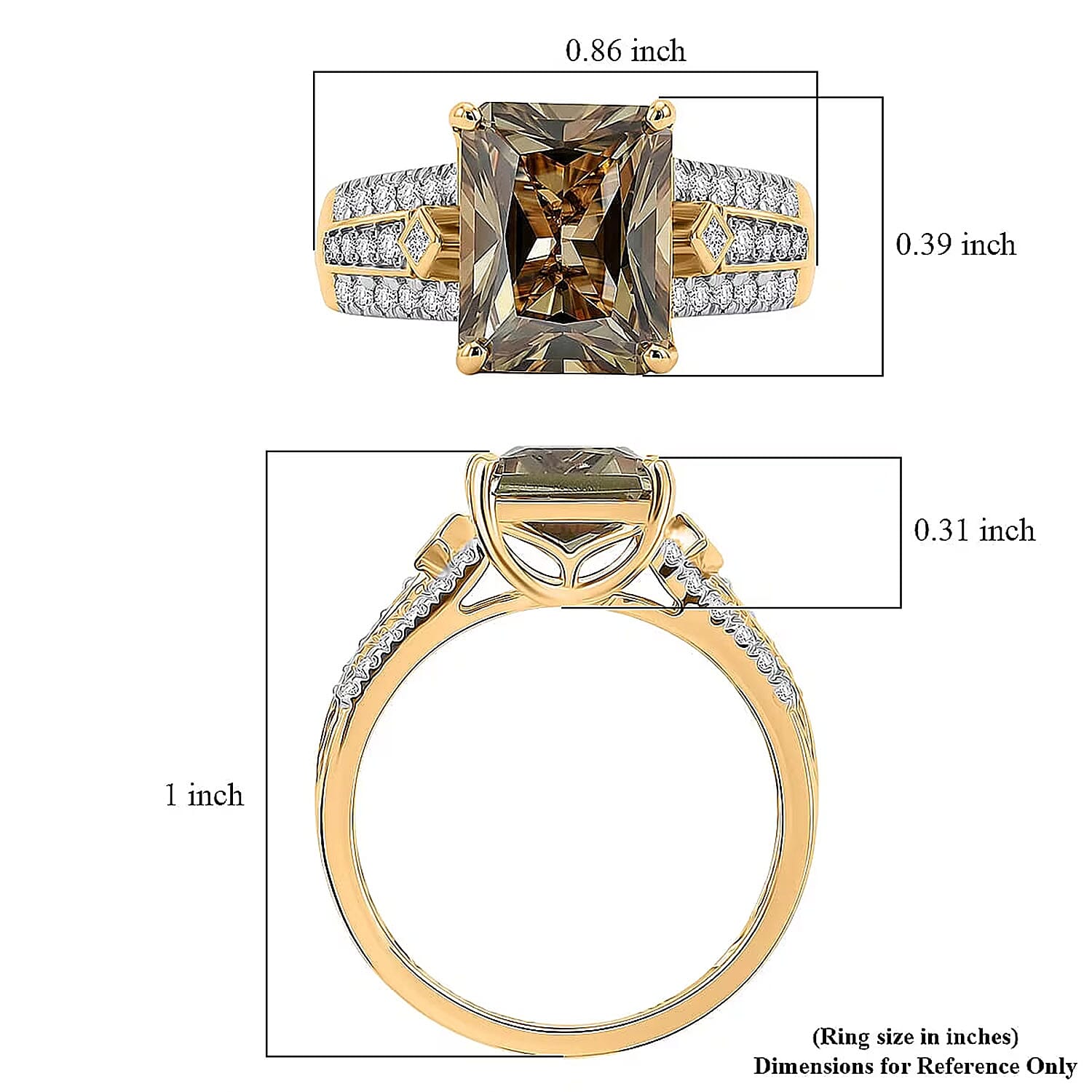 Certified & Appraised Luxoro AAA Turkizite and Diamond I2 4.25 ctw Ring in 10K Yellow Gold (Size 10.0)