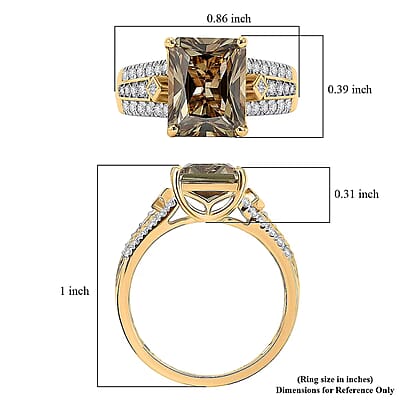Certified & Appraised Luxoro AAA Turkizite and Diamond I2 4.25 ctw Ring in 10K Yellow Gold (Size 10.0)