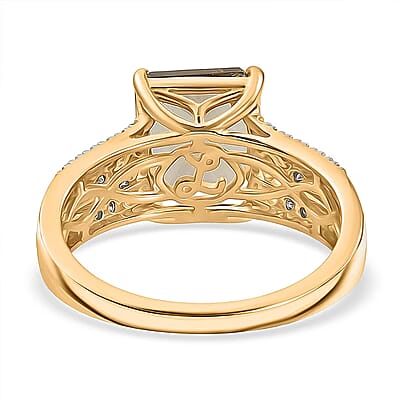 Certified & Appraised Luxoro AAA Turkizite and Diamond I2 4.25 ctw Ring in 10K Yellow Gold (Size 10.0)