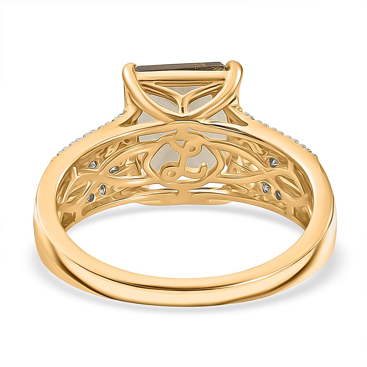 Certified & Appraised Luxoro 10K Yellow Gold AAA Turkizite, Diamond (I2) (0.35 cts) Ring (Size 10.5) 4.24 ctw image number 4