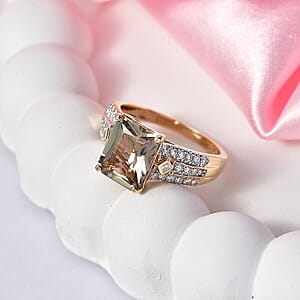 Certified & Appraised Luxoro 10K Yellow Gold AAA Turkizite, Diamond (I2) (0.35 cts) Ring (Size 11.0) 4.24 ctw