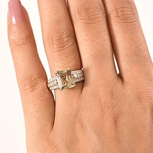 Certified & Appraised Luxoro 10K Yellow Gold AAA Turkizite, Diamond (I2) (0.35 cts) Ring (Size 11.0) 4.24 ctw