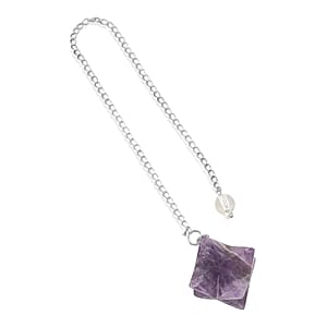 Amethyst 28.00 ctw Merkaba Star Pendulum in Silvertone