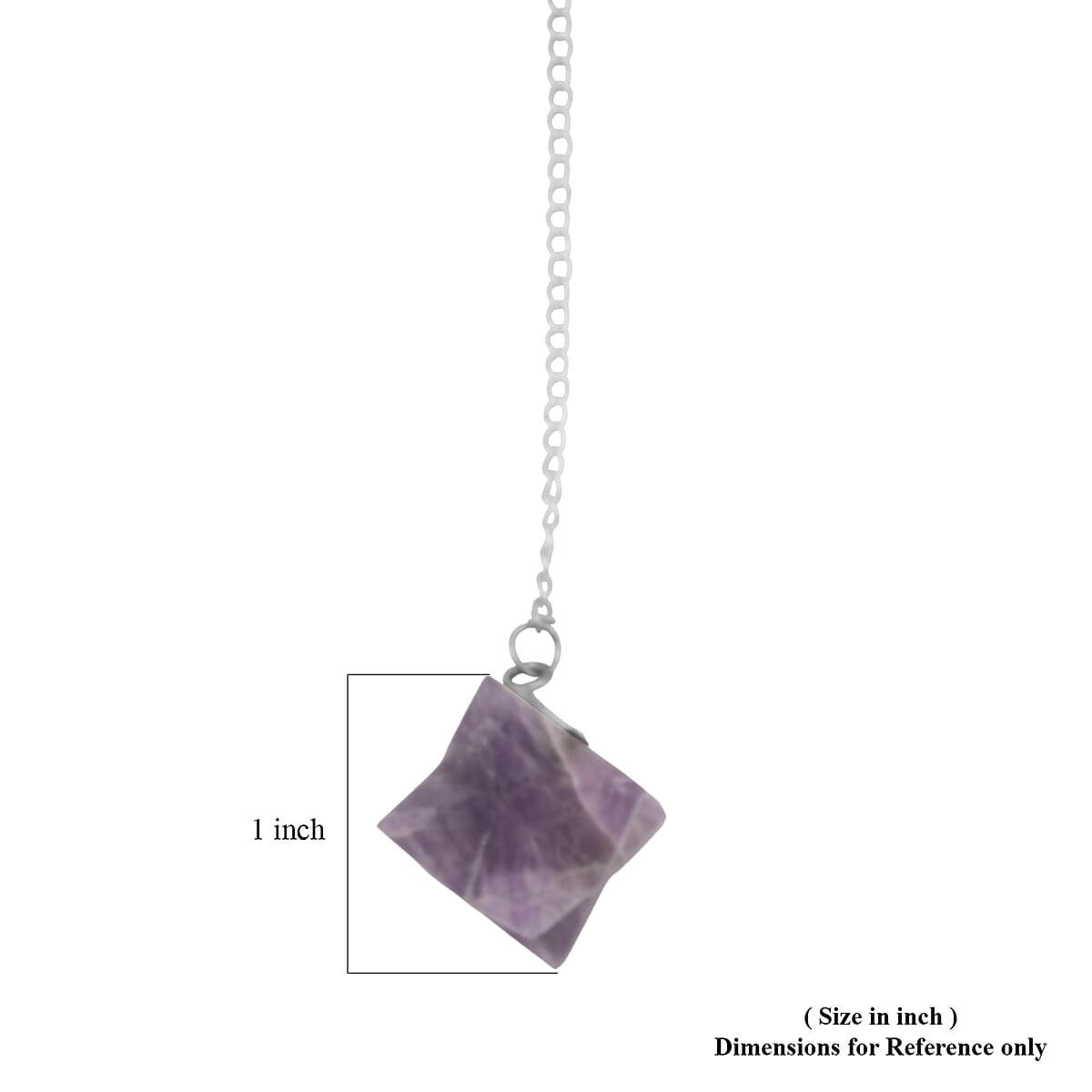 Amethyst 28.00 ctw Merkaba Star Pendulum in Silvertone image number 2