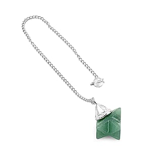 Green Aventurine 28.00 ctw Merkaba Star Pendulum in Silvertone