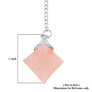 Rose Quartz 28.00 ctw Merkaba Star Pendulum in Silvertone