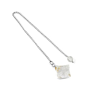 White Quartz 28.00 ctw Merkaba Star Pendulum in Silvertone