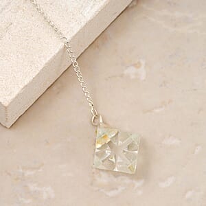 White Quartz 28.00 ctw Merkaba Star Pendulum in Silvertone