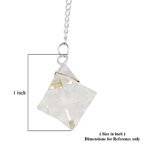 White Quartz 28.00 ctw Merkaba Star Pendulum in Silvertone