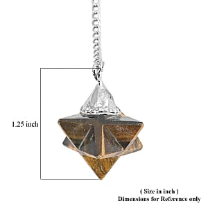 Tigers Eye 28.00 ctw Merkaba Star Pendulum in Silvertone