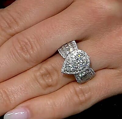 Diamond G-H I1-I2 2.00 ctw Ring in 10K White Gold (Size 8.0) 5.75 Grams