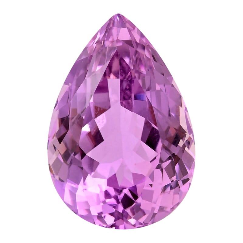 Certified and Appraised AAAA Patroke Kunzite (Pear Free Size) 24.00 ctw