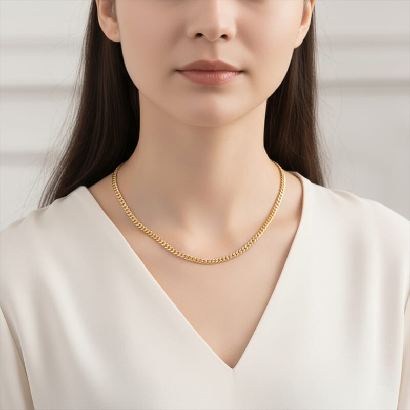 4.5mm Cuban Chain Necklace in 10K Yellow Gold (22 Inches) 12.50 Grams