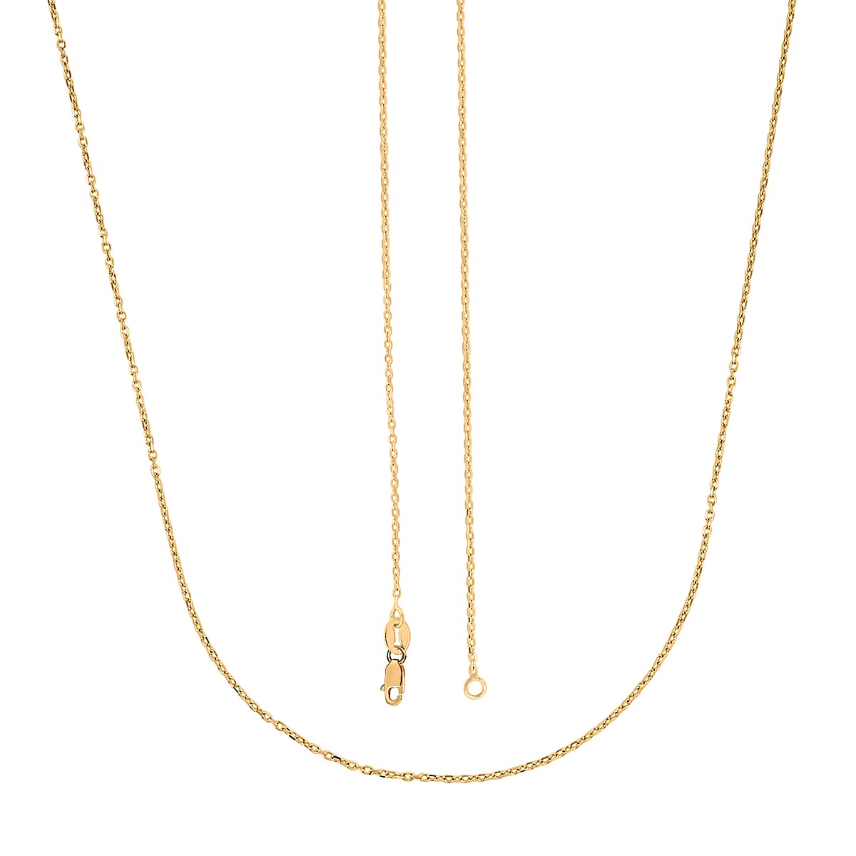 1.30mm Cable Diamond-cut Chain Necklace in 14K Yellow Gold (22 Inches) 3.20 Grams image number 4