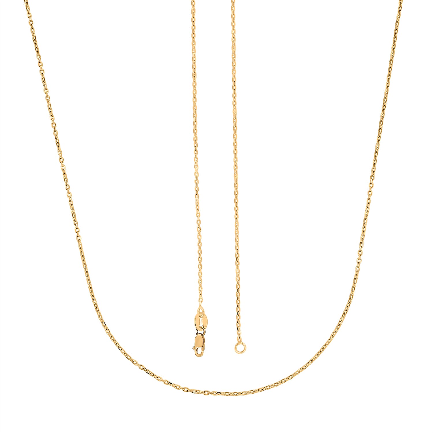 1.30mm Cable Diamond-cut Chain Necklace in 14K Yellow Gold (24 Inches) 2.20 Grams