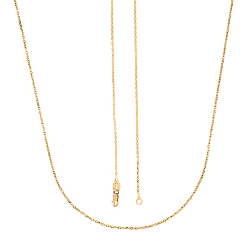1.30mm Cable Diamond-cut Chain Necklace in 14K Yellow Gold (24 Inches) 2.20 Grams