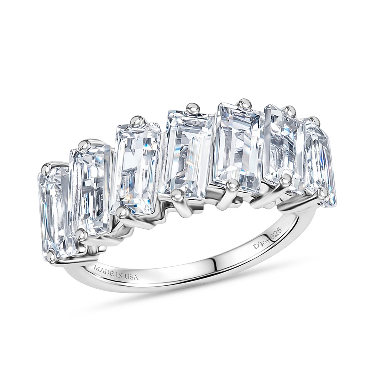 D'Joy White Topaz Ring in Rhodium Over Sterling Silver (Size 10.0) 5.65 ctw