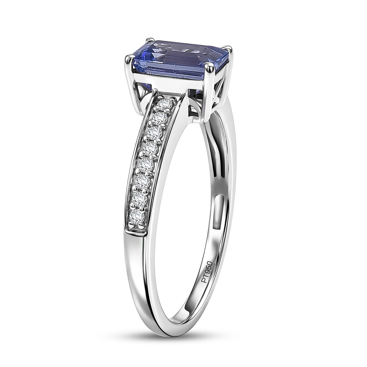 Rhapsody AAAA Tanzanite and Diamond E-F VS 1.25 ctw Ring in 950 Platinum (Size 6.0) 4.0 Grams image number 3