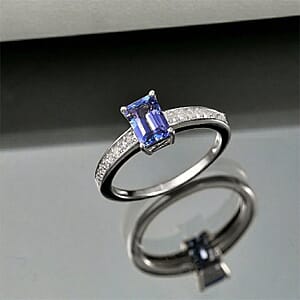 Rhapsody AAAA Tanzanite and Diamond E-F VS 1.25 ctw Ring in 950 Platinum (Size 7.5) 4.0 Grams