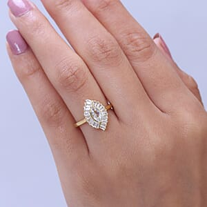 D'Joy White Topaz Ring in 18K Vermeil YG Over Sterling Silver (Size 10.0) 1.60 ctw