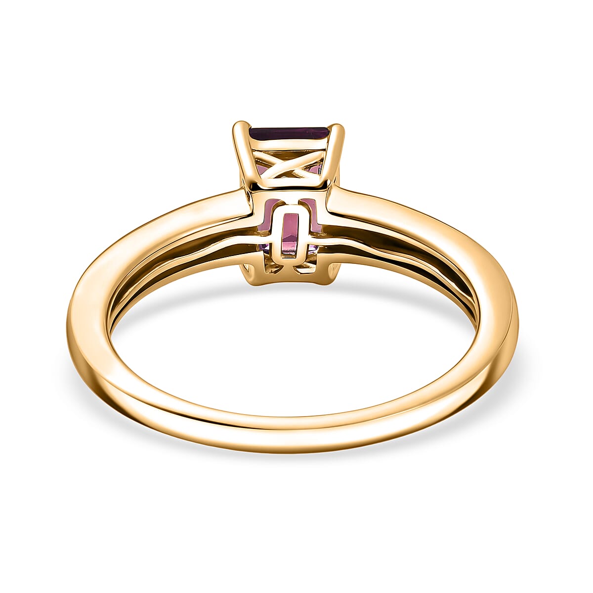 D'Joy Ouro Fino Rubellite and Diamond 1.25 ctw Ring in 18K Vermeil Yellow Gold Over Sterling Silver (Size 12.0) image number 4
