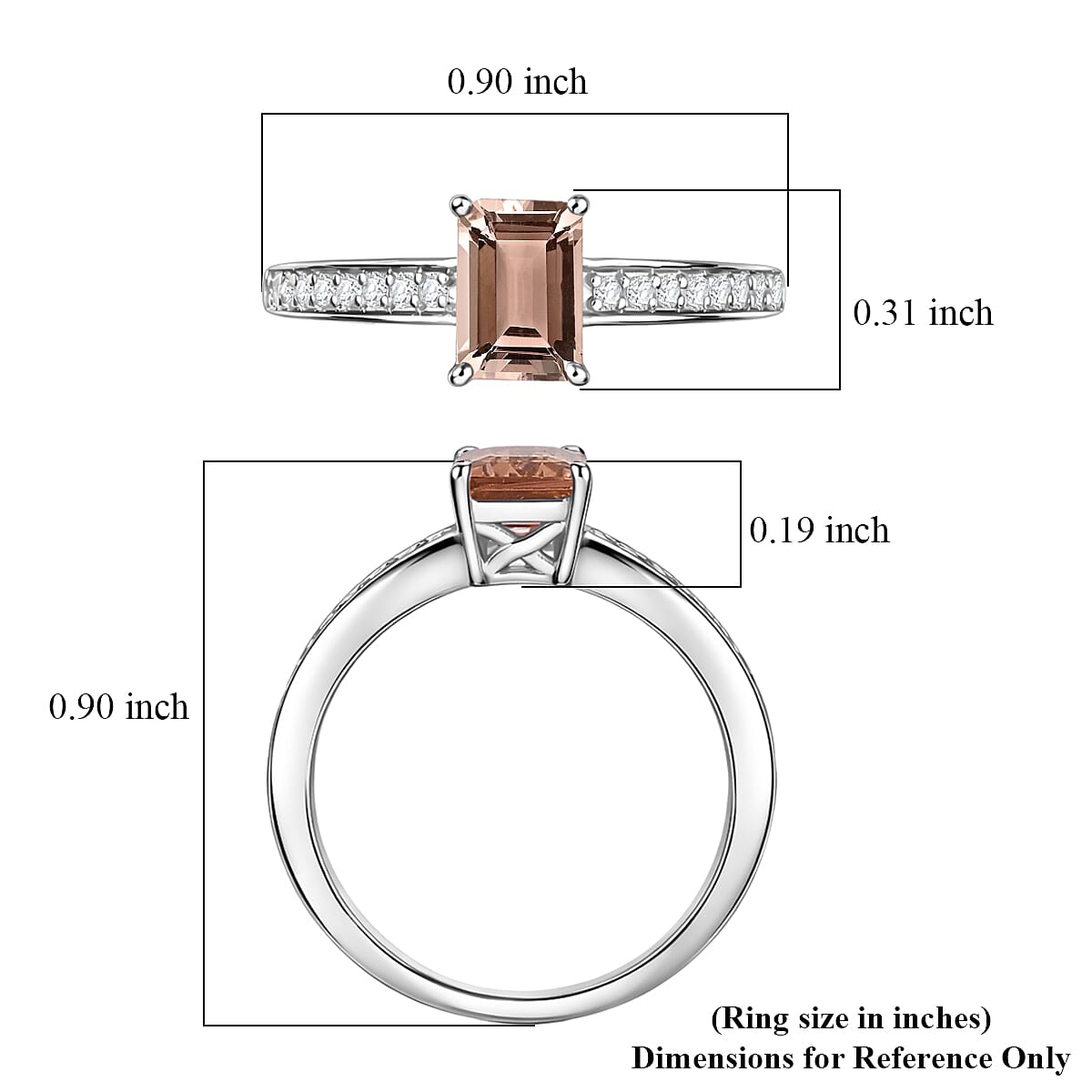 Rhapsody AAA Marropino Morganite and Diamond E-F VS 1.04 ctw Ring in 950 Platinum (Size 10.0) 4.0 Grams