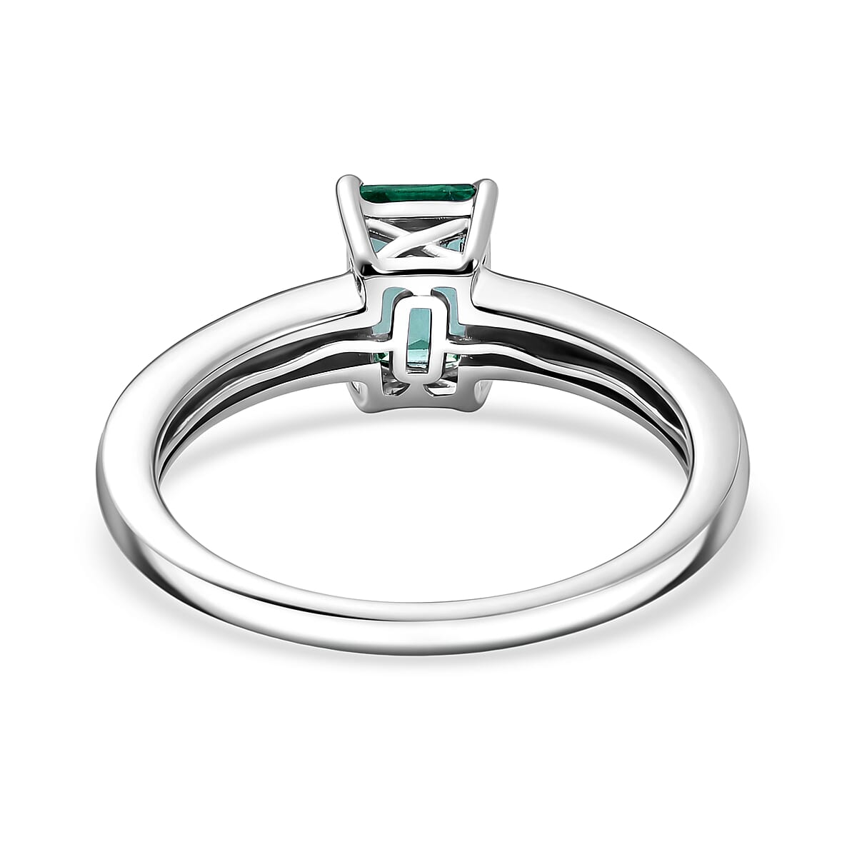 Rhapsody AAAA Kagem Zambian Emerald and Diamond E-F VS 1.25 ctw Ring in 950 Platinum (Size 6.5) 4.0 Grams image number 4