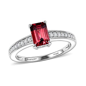 Rhapsody AAAA Ouro Fino Rubellite and Diamond E-F VS 1.25 ctw Ring in 950 Platinum (Size 4.5) 4.0 Grams