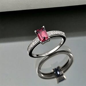 Rhapsody AAAA Ouro Fino Rubellite and Diamond E-F VS 1.25 ctw Ring in 950 Platinum (Size 6.0) 4.0 Grams