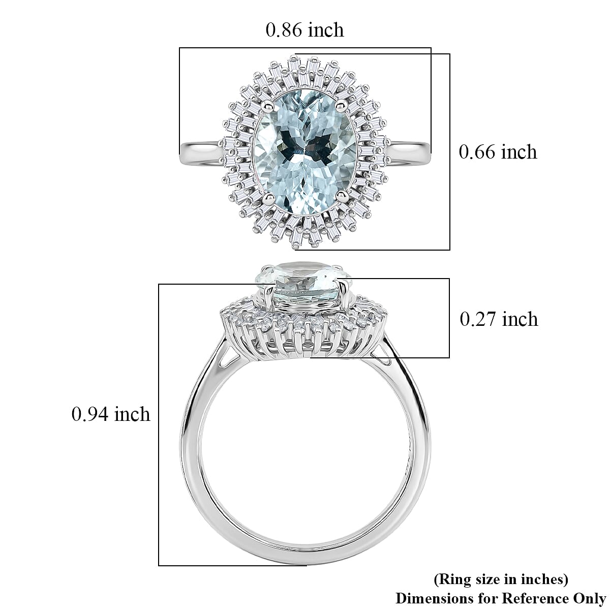 D'Joy Premium Mangoro Santo Aquamarine and Diamond 2.60 ctw Daisy Flower Ring in Rhodium Over Sterling Silver (Size 6.0) image number 5