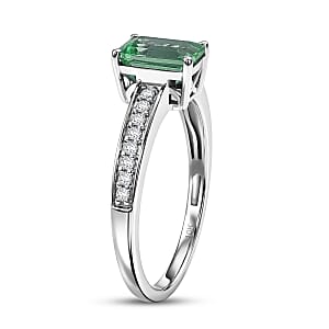 Luxoro Premium Kagem Zambian Emerald and Diamond I2 1.25 ctw Ring in 10K White Gold (Size 8.5)