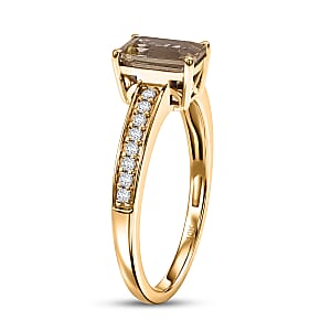 Luxoro AAA Turkizite and Diamond I2 1.35 ctw Ring in 10K Yellow Gold (Size 4.5)